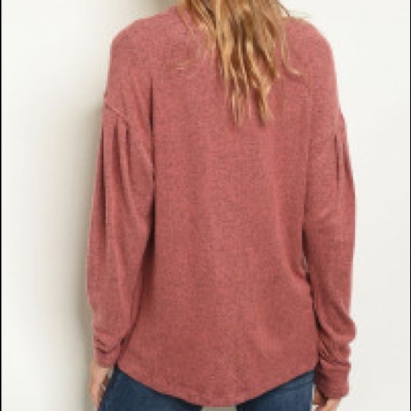 Mauve Super Soft Brushed Knit Top - Picture 2 of 7